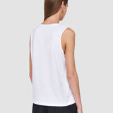 White Cotton Silk Jersey Tank Top - Joseph