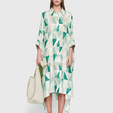 Dania Marble Print Silk Dress