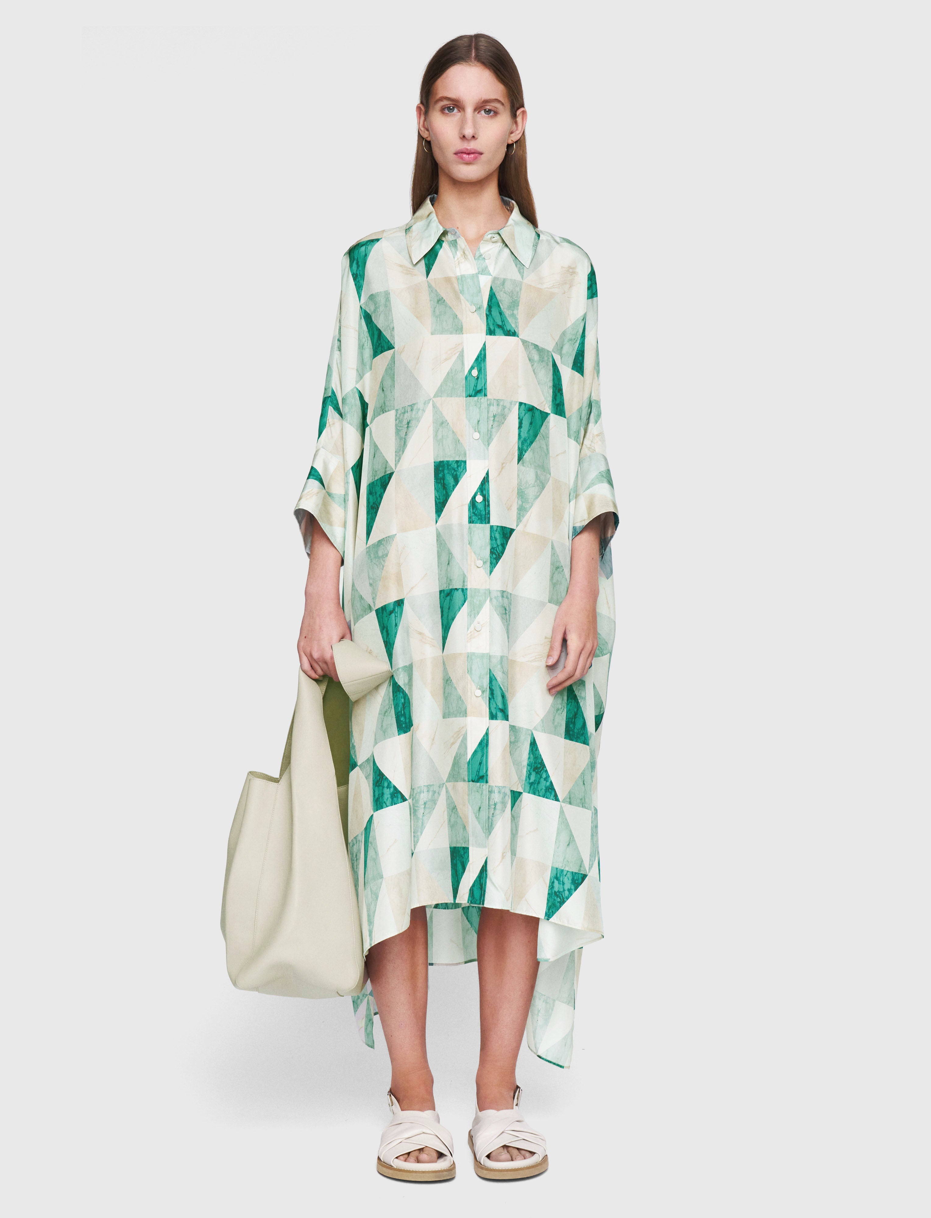 multicolour-dania-marble-print-silk-dress-JOSEPH