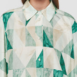 Dania Marble Print Silk Dress