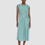 Blue Davide Airy Plissé Dress - Joseph