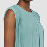 Blue Davide Airy Plissé Dress - Joseph