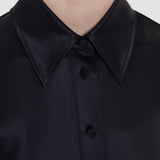 Black Dieu Double Satin Blouse - Joseph