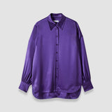 Purple Dieu Double Satin Blouse - Joseph