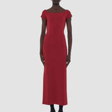Red Foin Compact Milano Knit Dress - Joseph