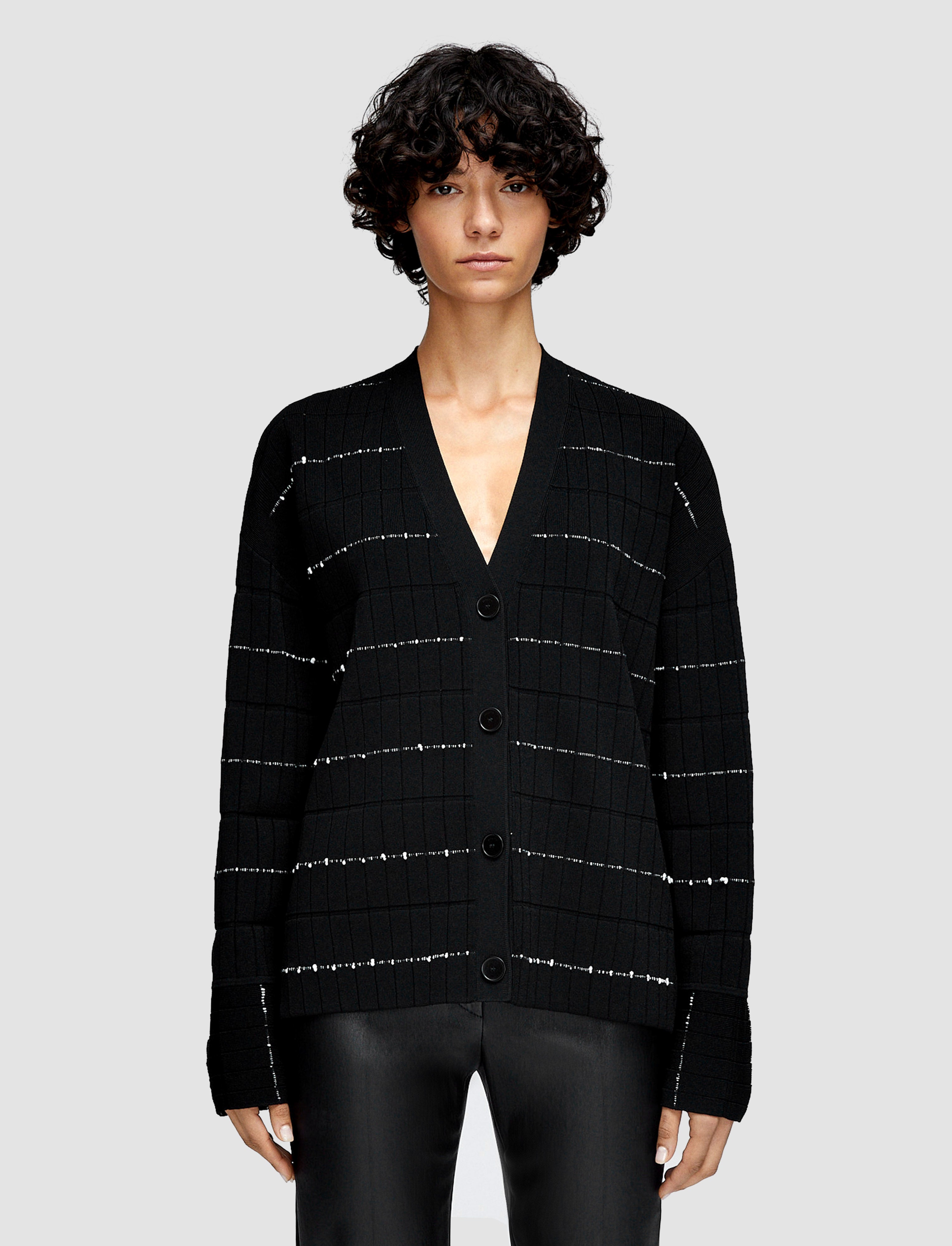 black-fragmented-stripes-cardigan-JOSEPH