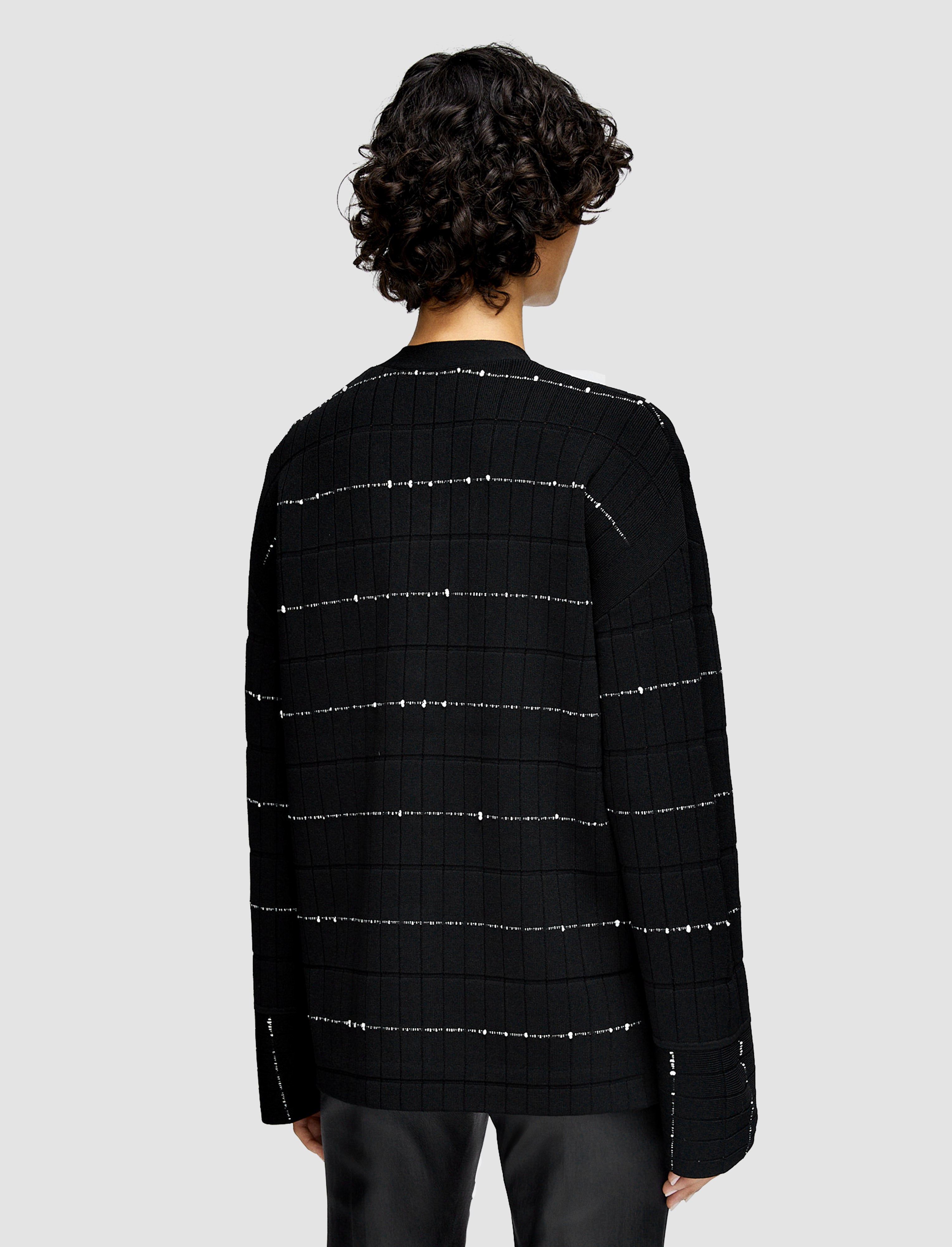 black-fragmented-stripes-cardigan-JOSEPH