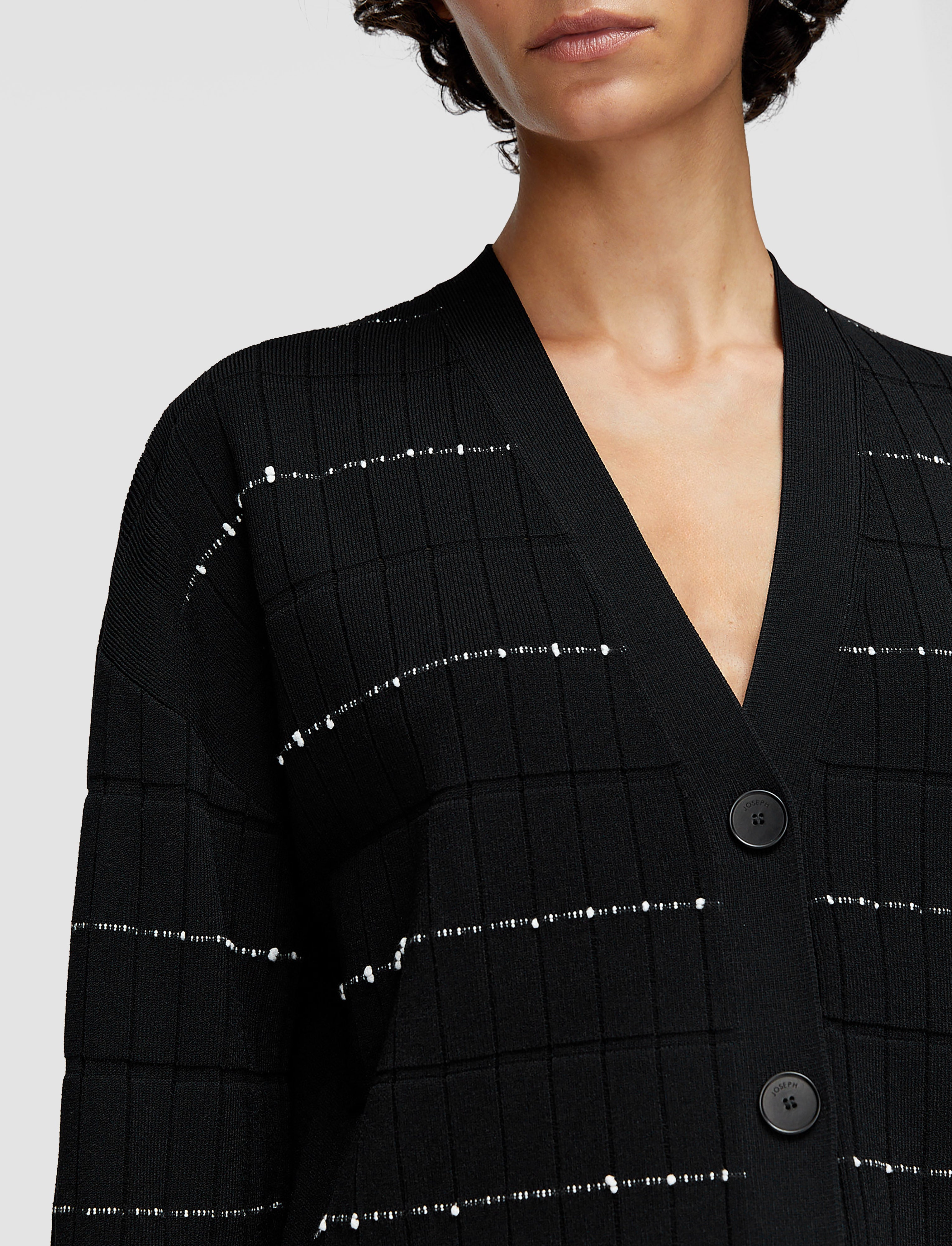 black-fragmented-stripes-cardigan-JOSEPH