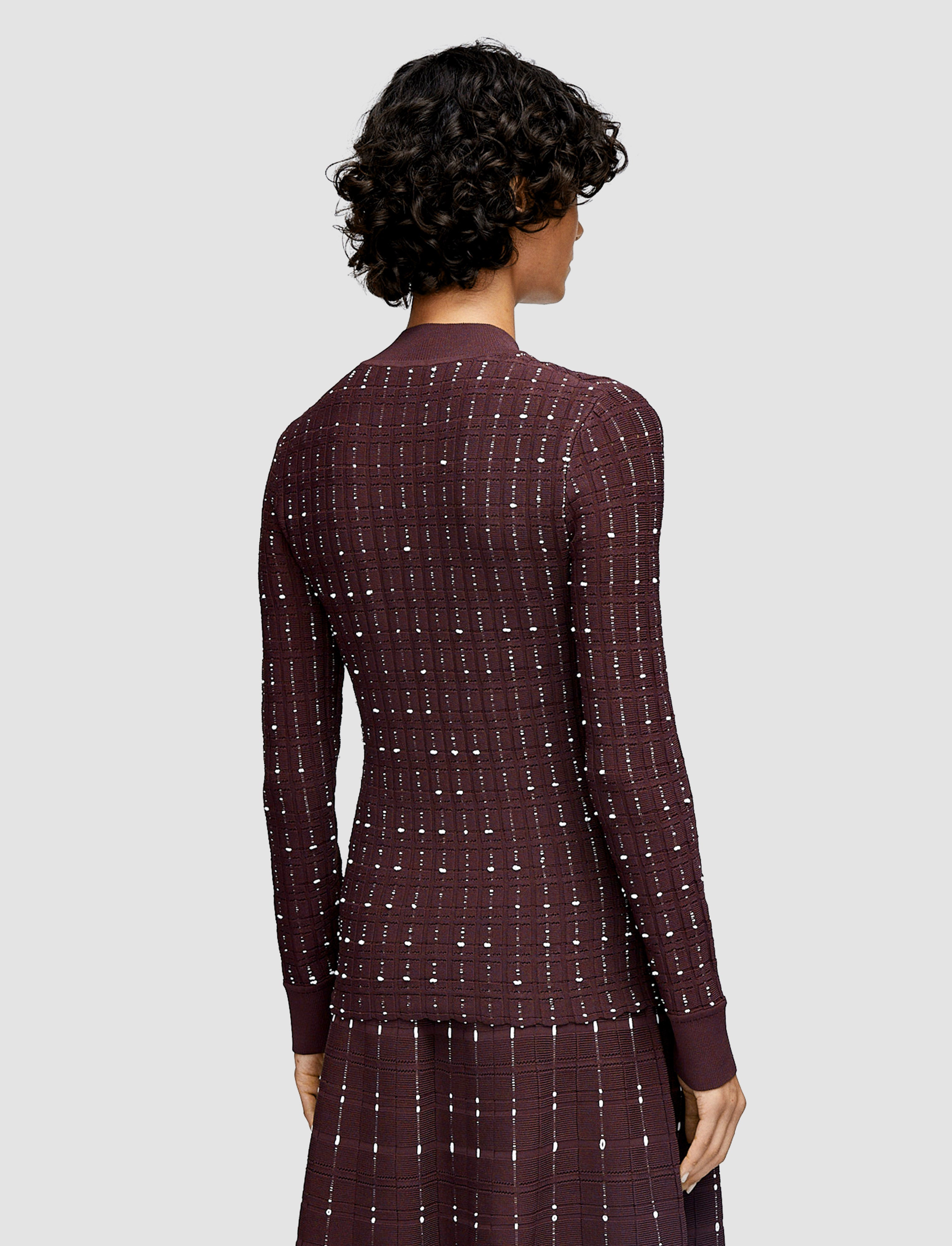 紫-fragmented-stripes-モックネックトップ-JOSEPH