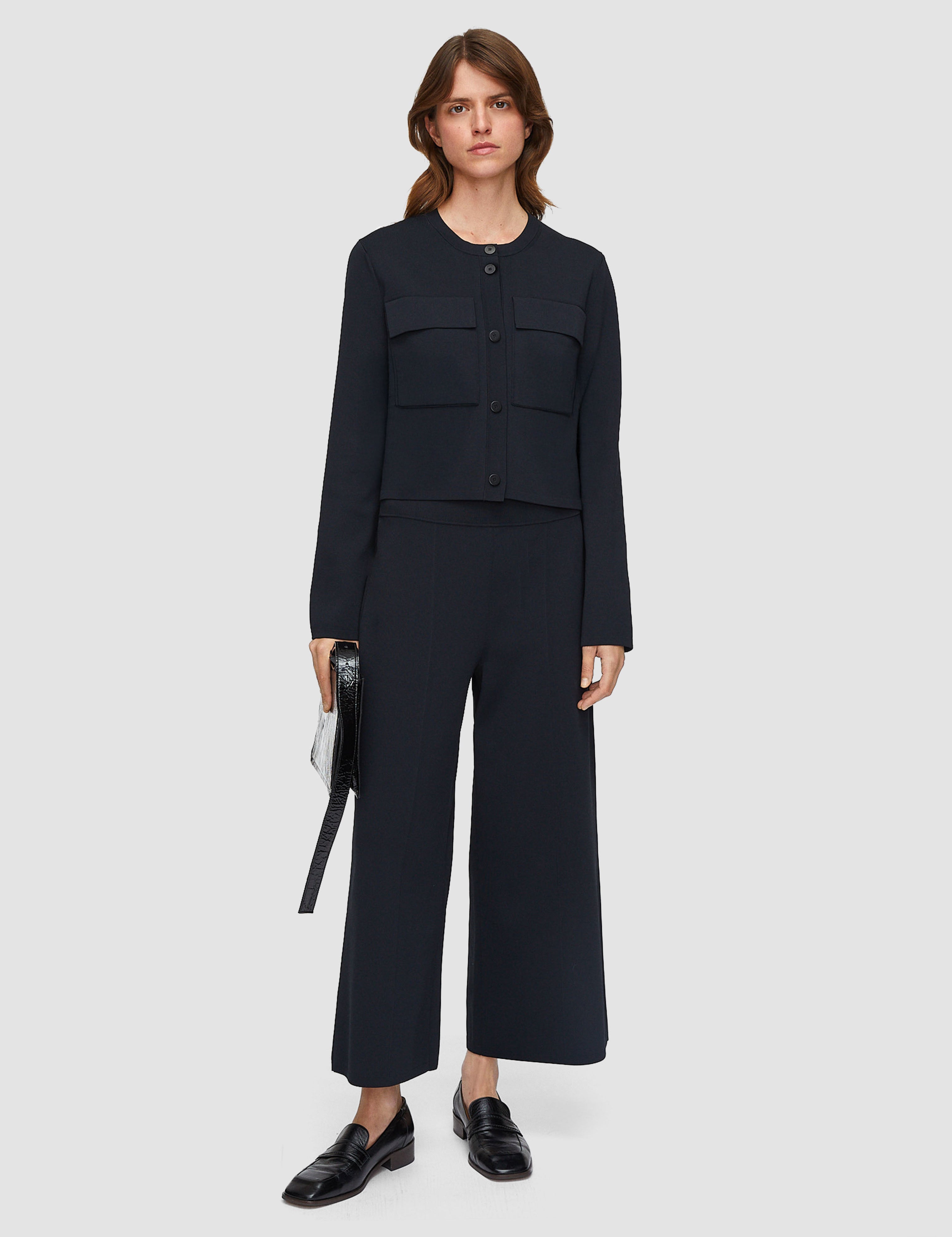 Black Viscose Knit Stretch Culottes - Joseph