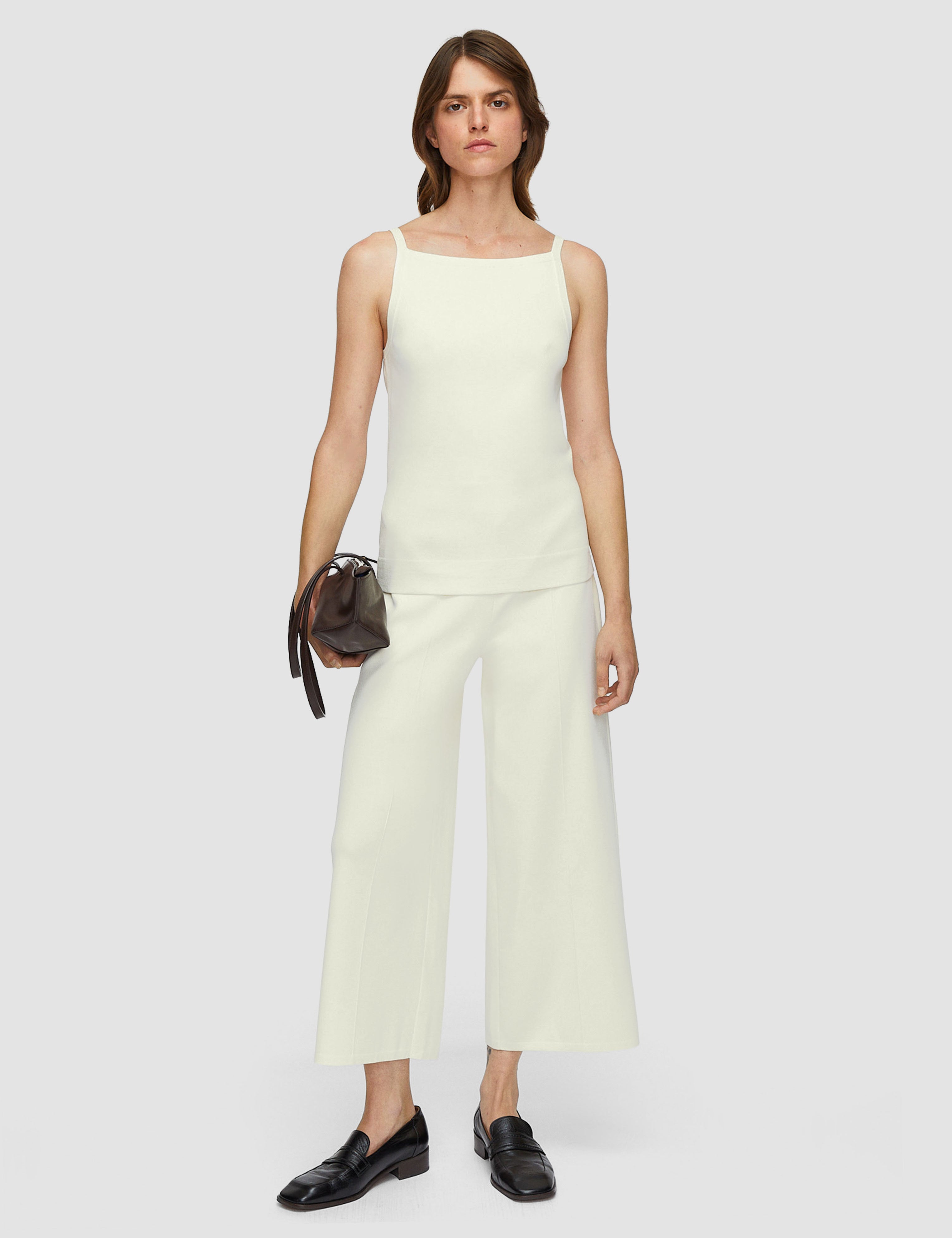 White Viscose Knit Stretch Culottes - Joseph