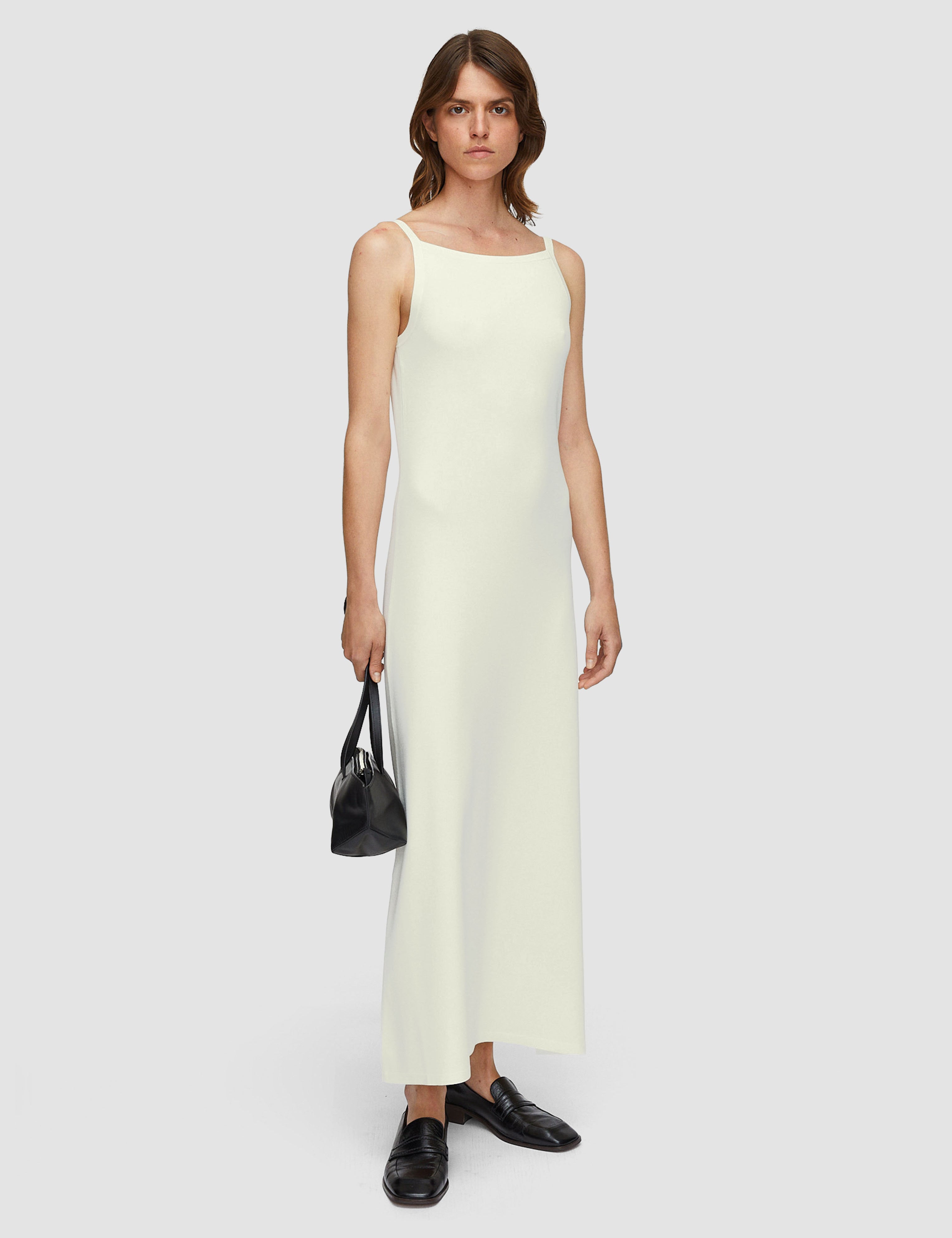 White Viscose Knit Stretch Dress - Joseph