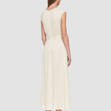 White Garnier Pleat Jacquard Dress - Joseph