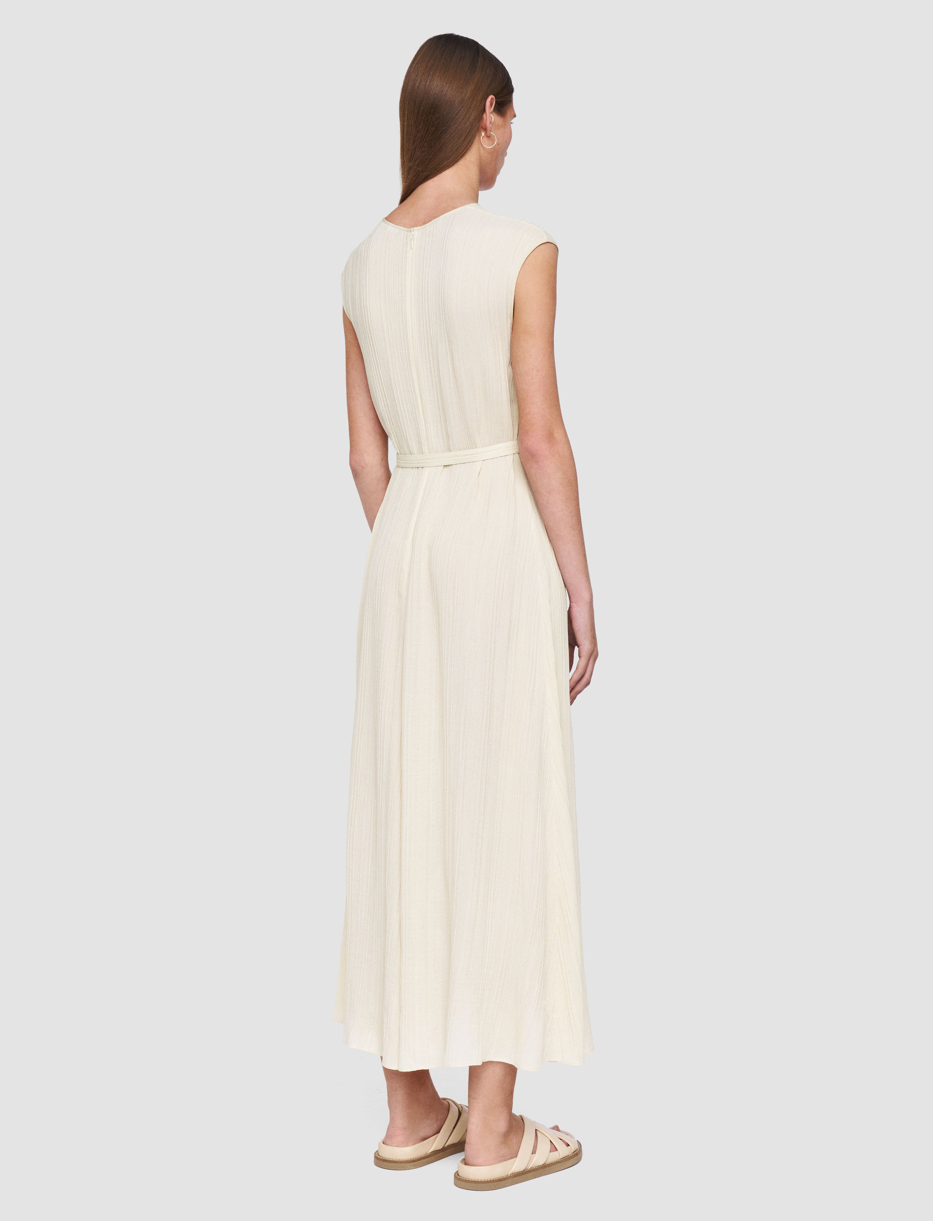 white-garnier-pleat-jacquard-dress-JOSEPH