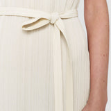 White Garnier Pleat Jacquard Dress - Joseph