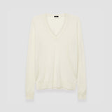 White Cashair V Neck Jumper - Joseph