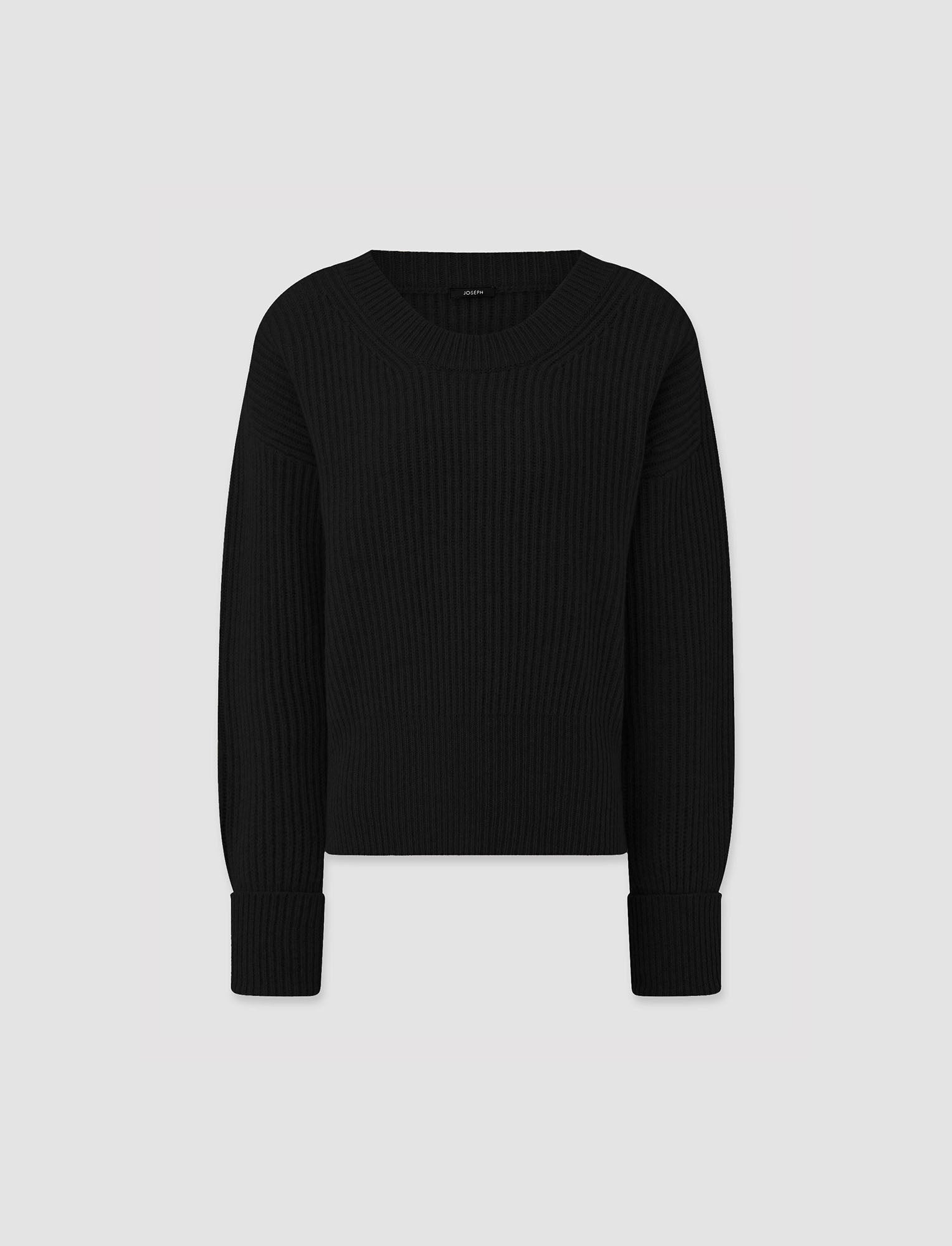 Cardigan Stitch Jumper in Black JOSEPH GB