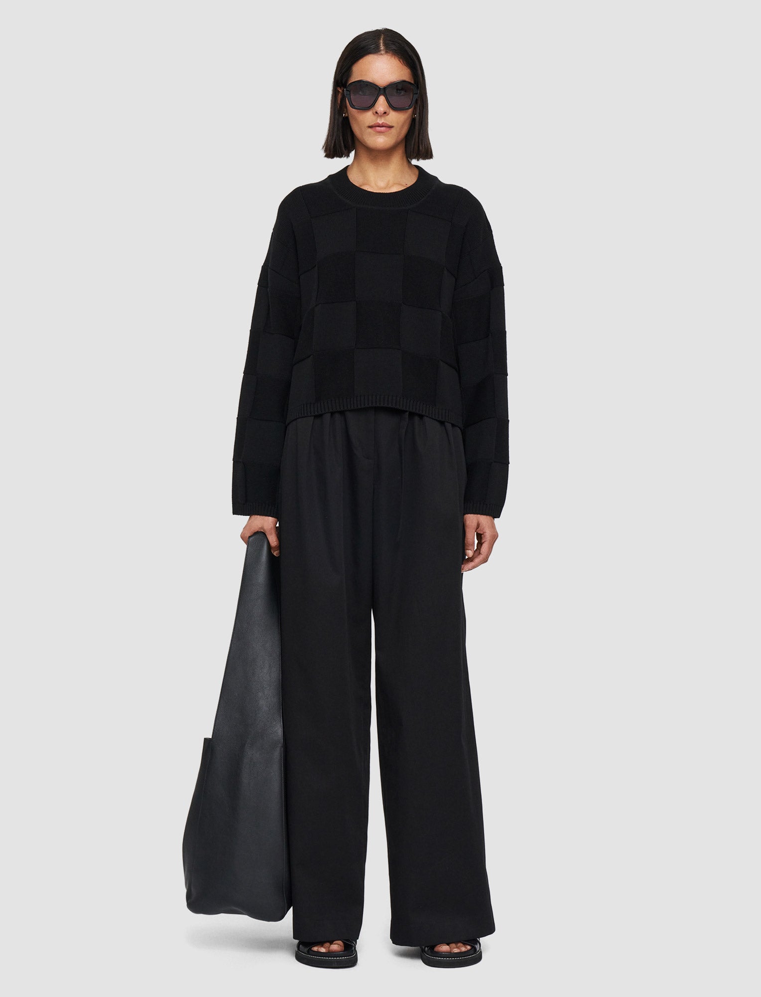 black-textured-vichy-crew-neck-jumper-JOSEPH