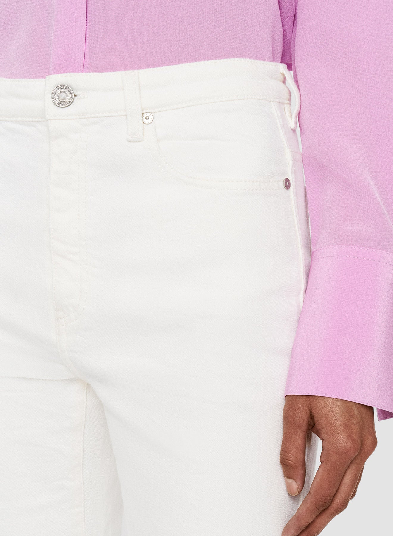 ホワイト-denim-stretch-bond-トラウザーズ-JOSEPH