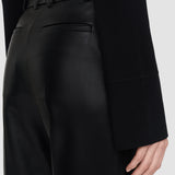 Black Nappa Leather Talia Trousers - Joseph