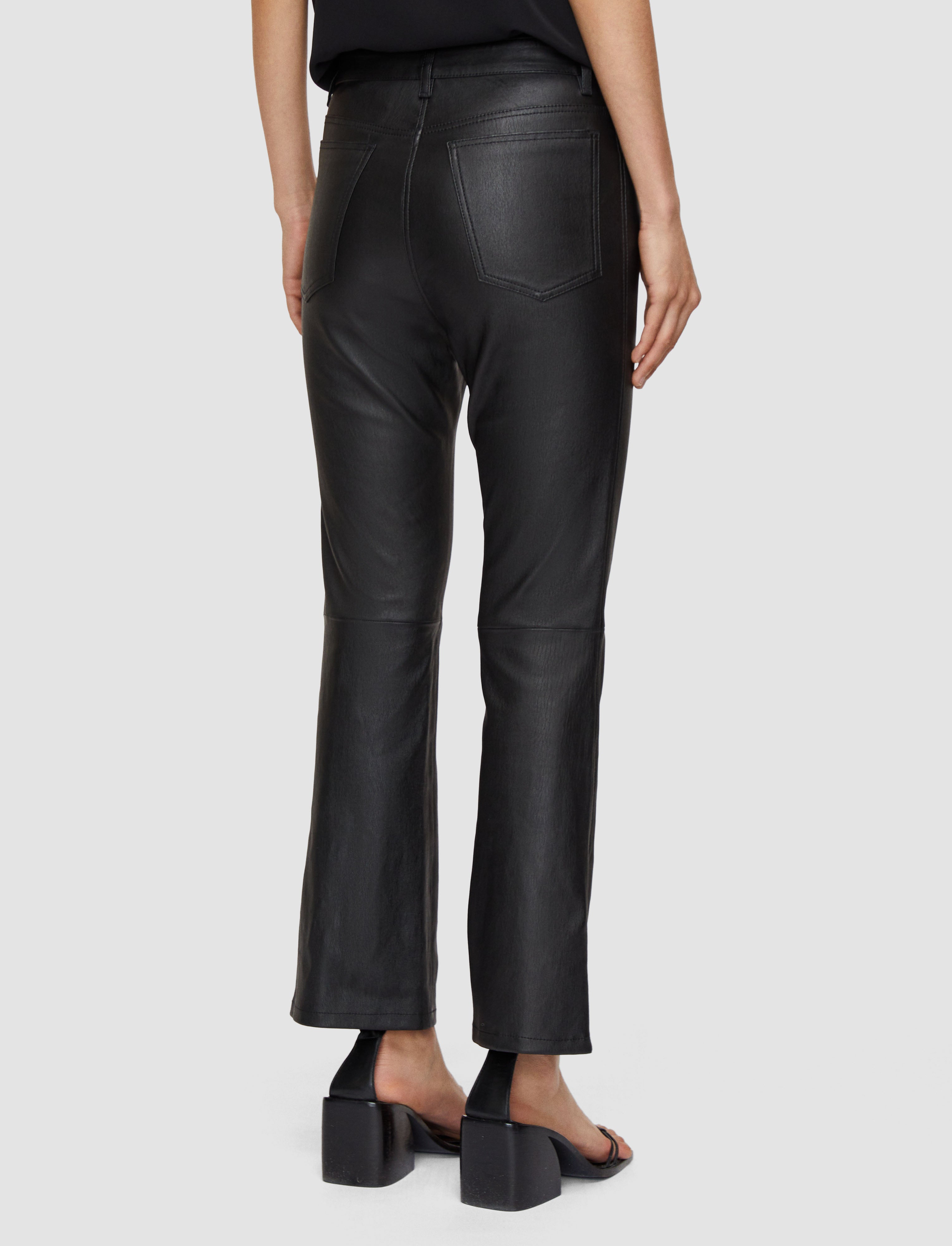 ブラック-duke-leather-stretch-トラウザーズ-JOSEPH