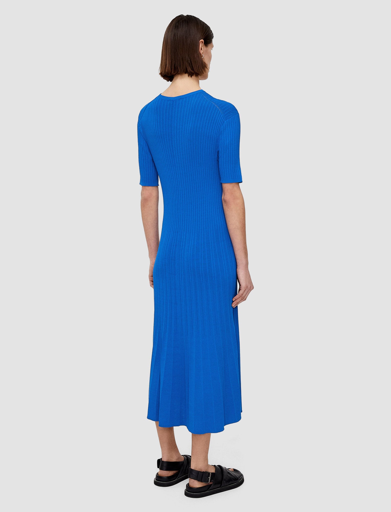 blue-viscose-rib-knit-short-sleeve-dress-JOSEPH