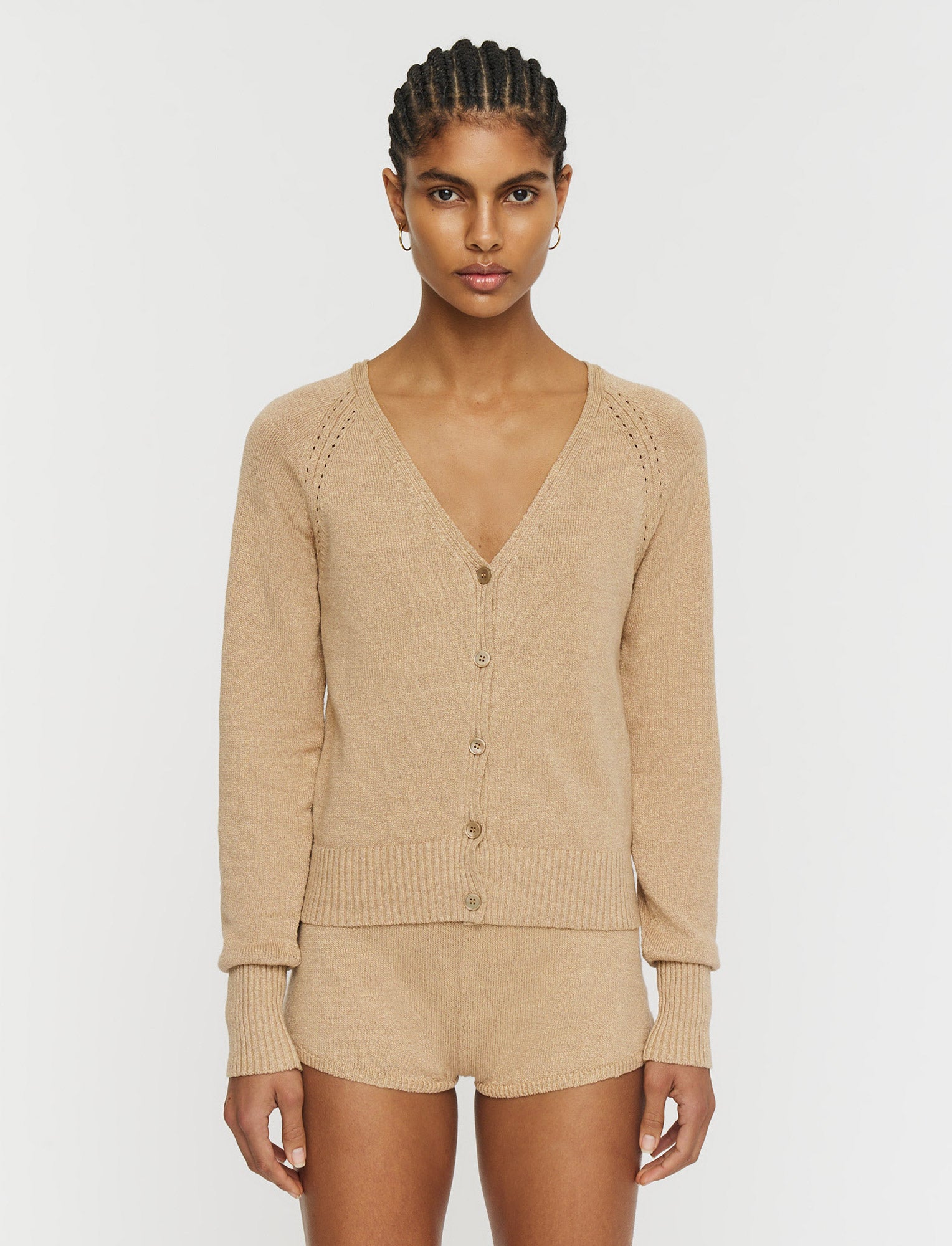 ベージュ-linen-blend-ニットカーディガン-JOSEPH