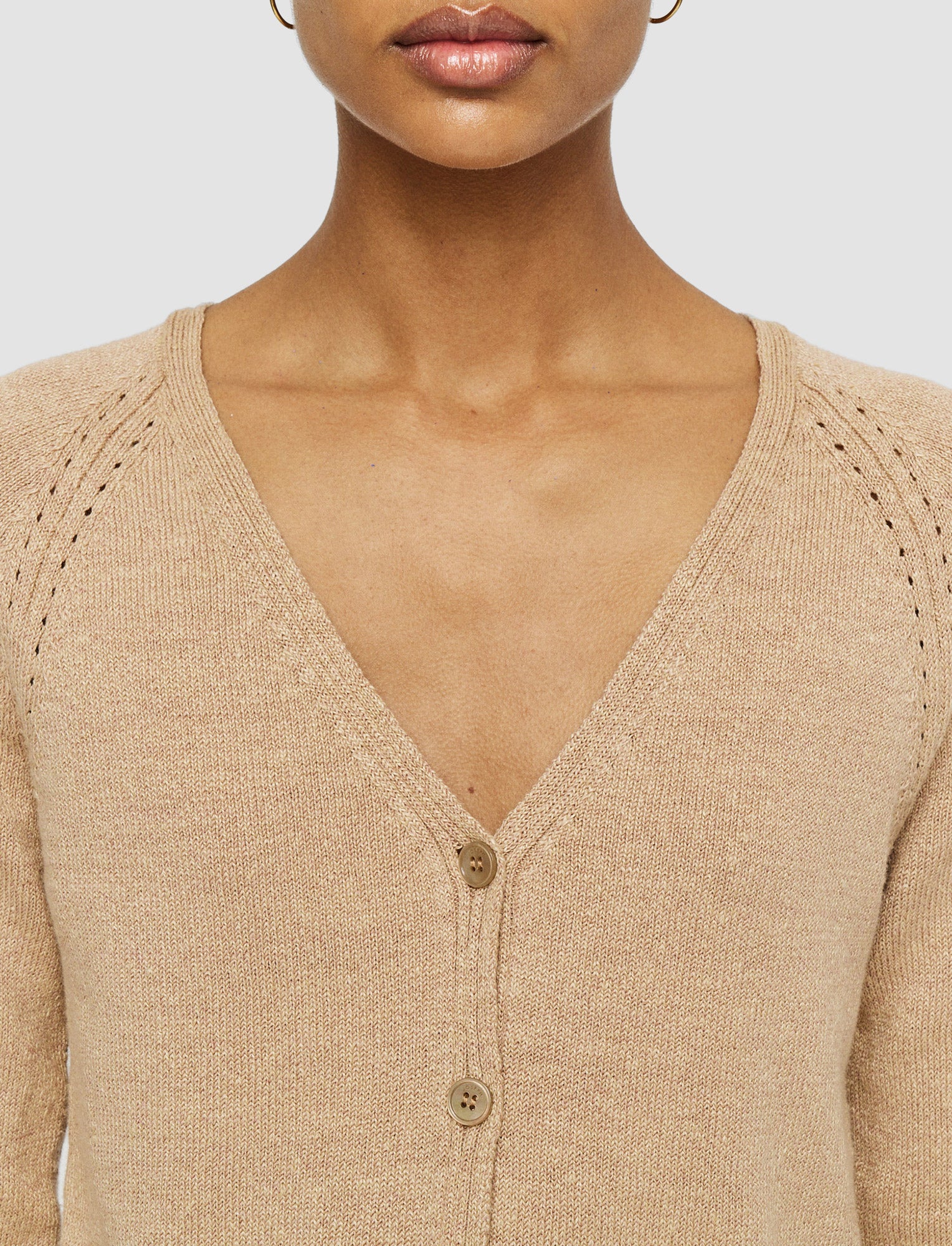 ベージュ-linen-blend-ニットカーディガン-JOSEPH