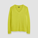 Green Open Cashmere V Neck Jumper - Joseph