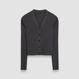 Grey Merino Rib Cardigan - Joseph
