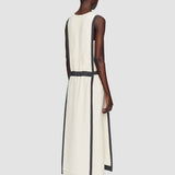 White Heavy Silk Crepe Animation Muguet Dress - Joseph