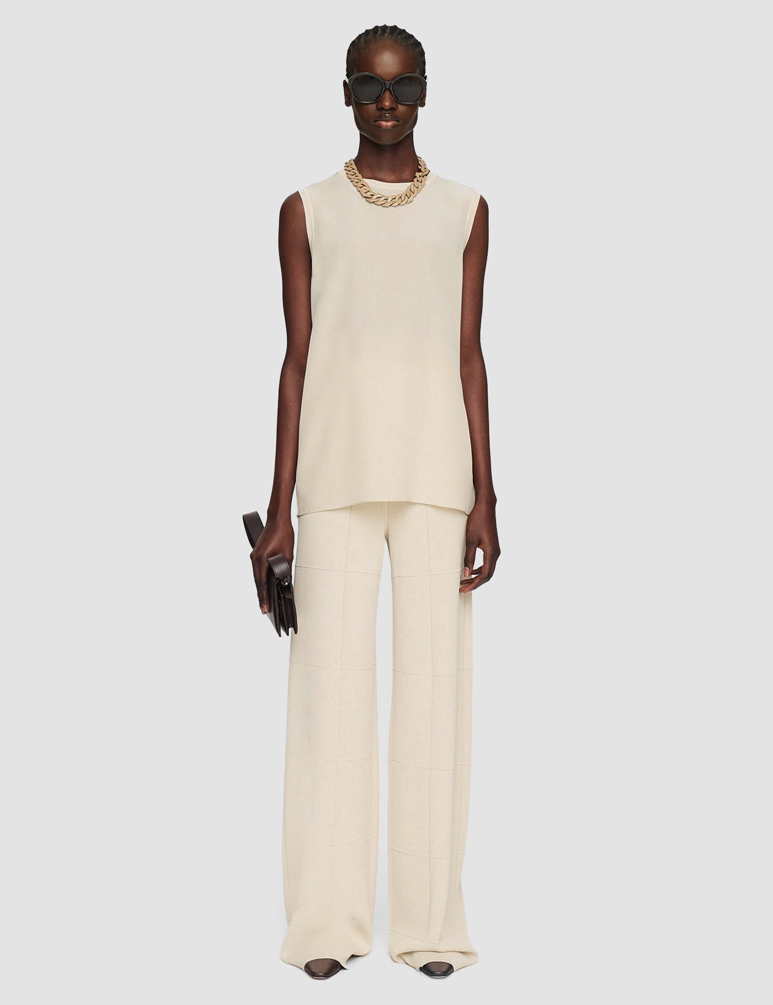 Beige Silk Crepe de Soie Bley Blouse - Joseph