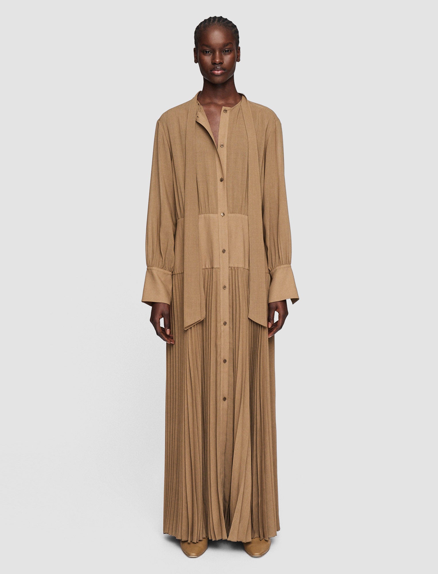 beige-light-voile-lisa-dress-JOSEPH