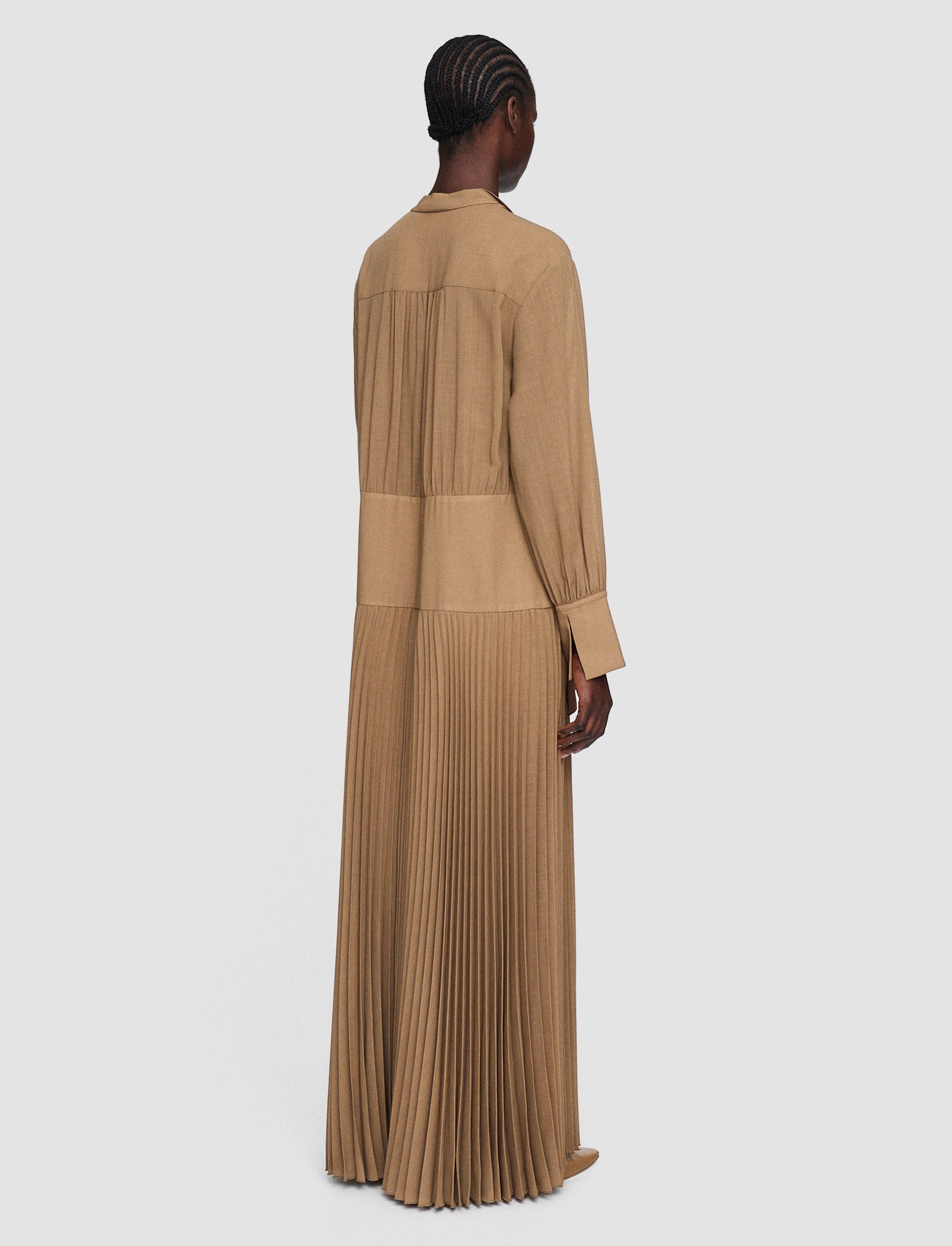 beige-light-voile-lisa-dress-JOSEPH
