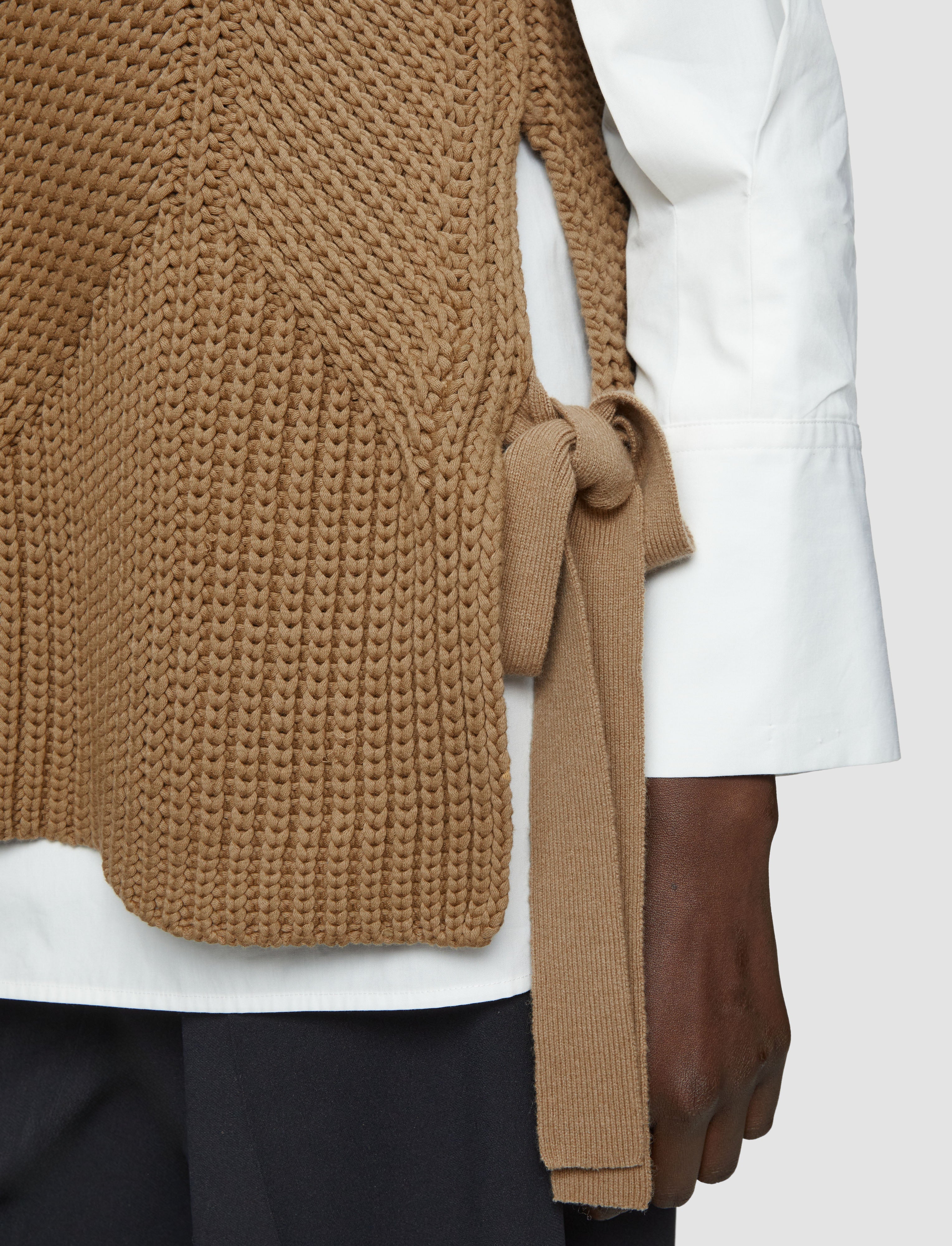 beige-knit-vest-shirt-set-JOSEPH