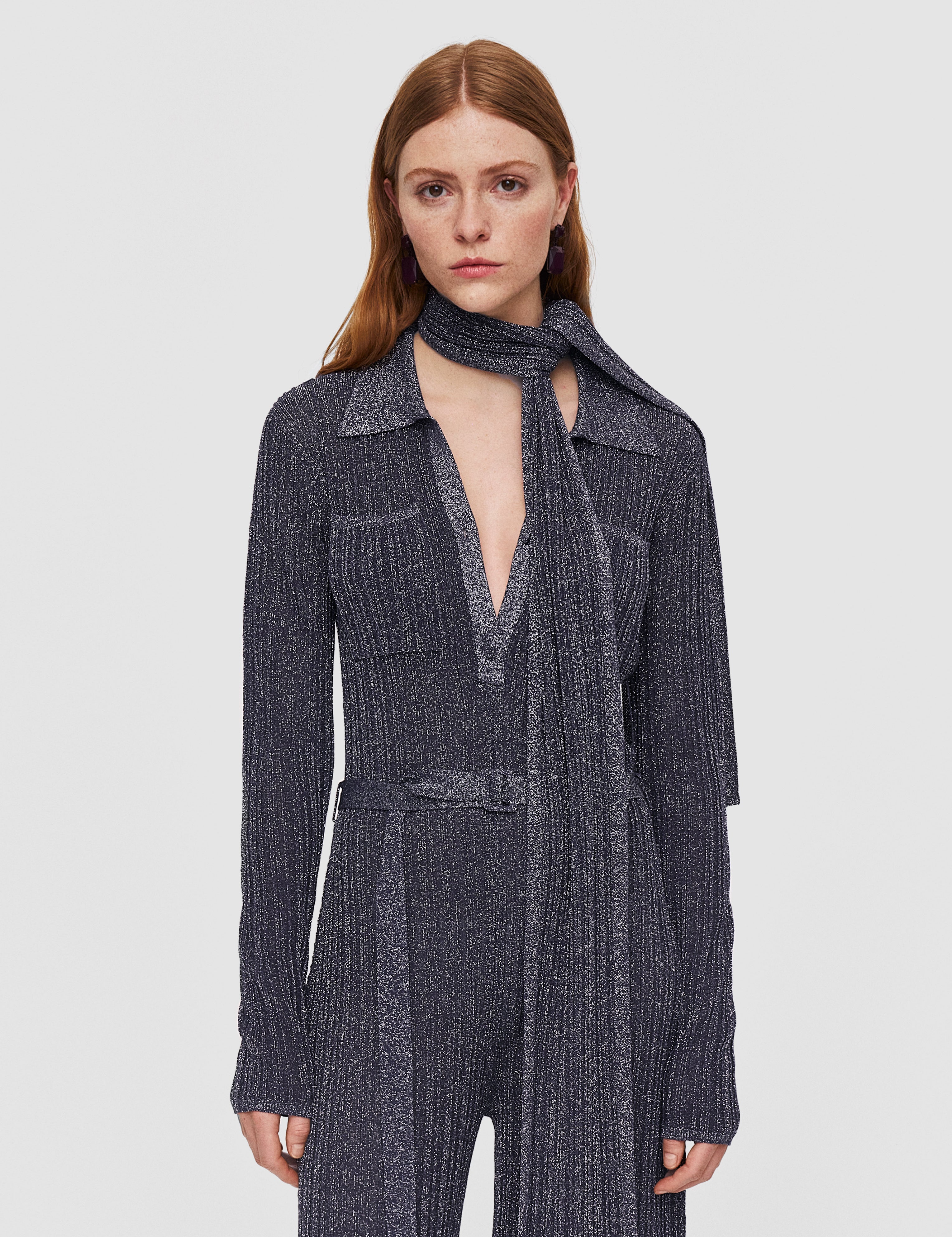 Purple Lurex Knit Scarf - Joseph