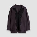Purple Madrid Evening Silk Blend & Lace Blouse - Joseph