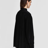 Black Rivoli Silk Crepe de Chine Blouse - Joseph