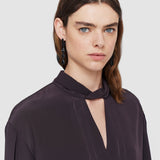 Purple Rivoli Silk Crepe de Chine Blouse - Joseph