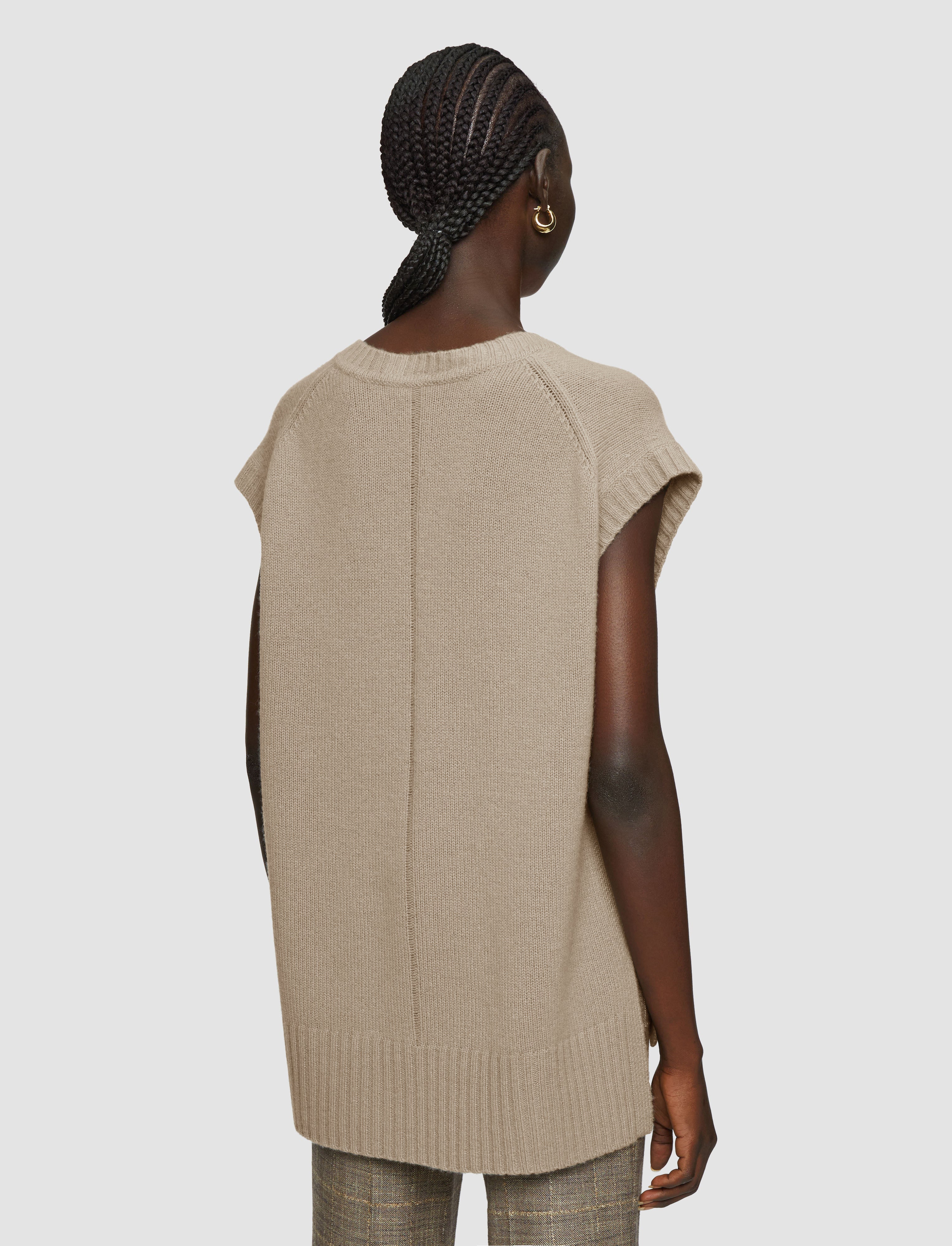 グレー-open-cashmere-ベスト-JOSEPH