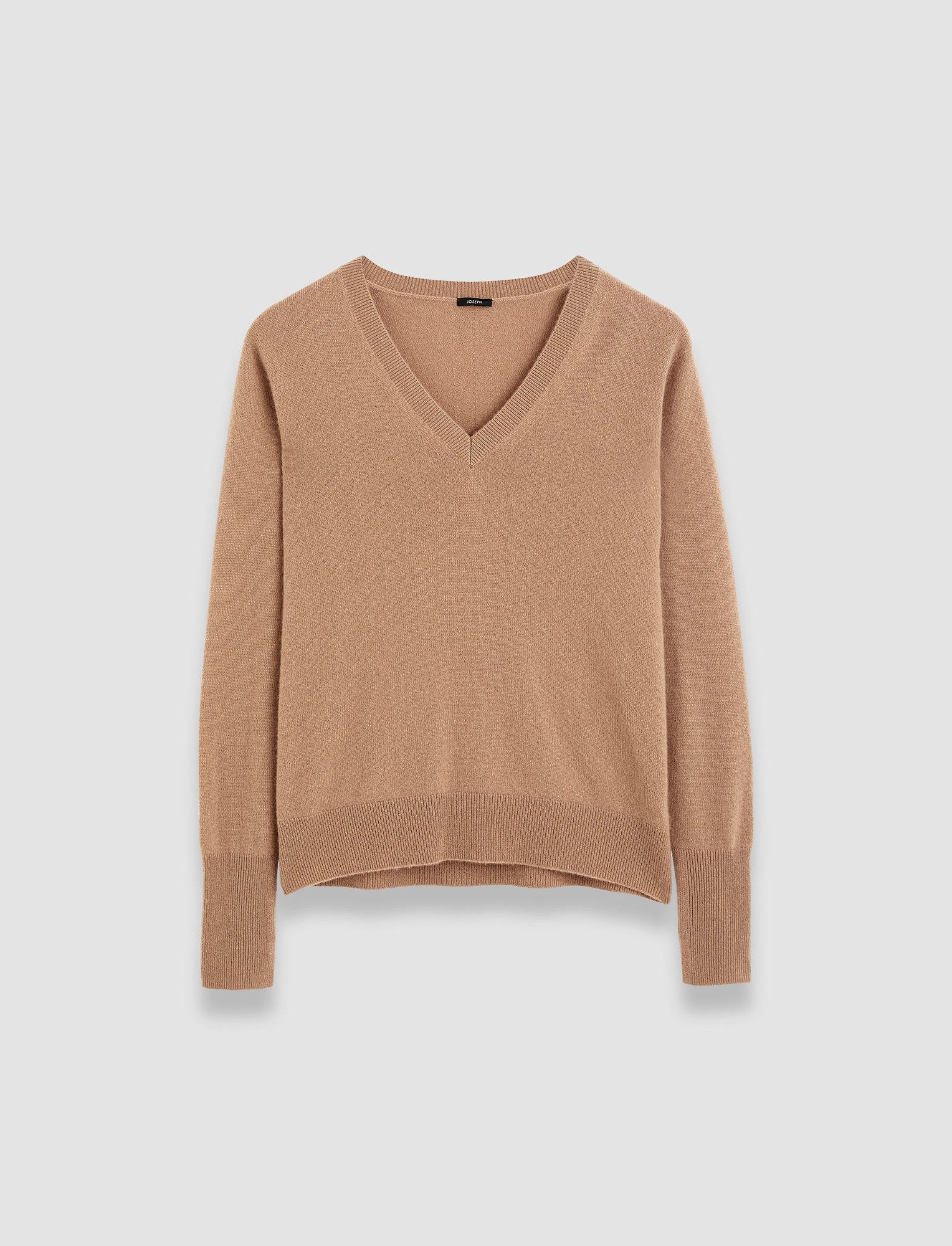 Light Pure Cashmere V Neck Jumper in Beige JOSEPH GB