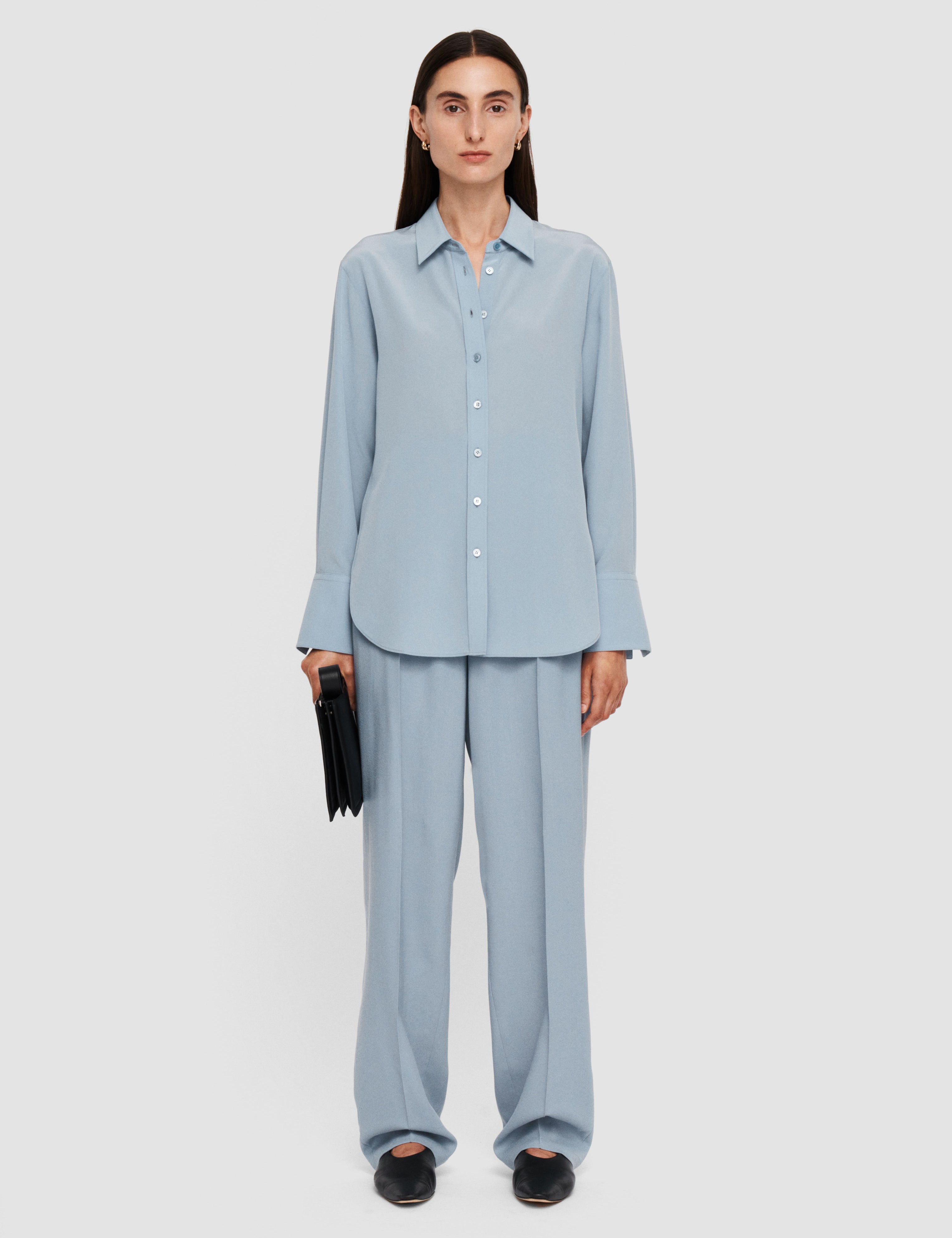 Blue Joe Silk Crepe de Chine Blouse - Joseph