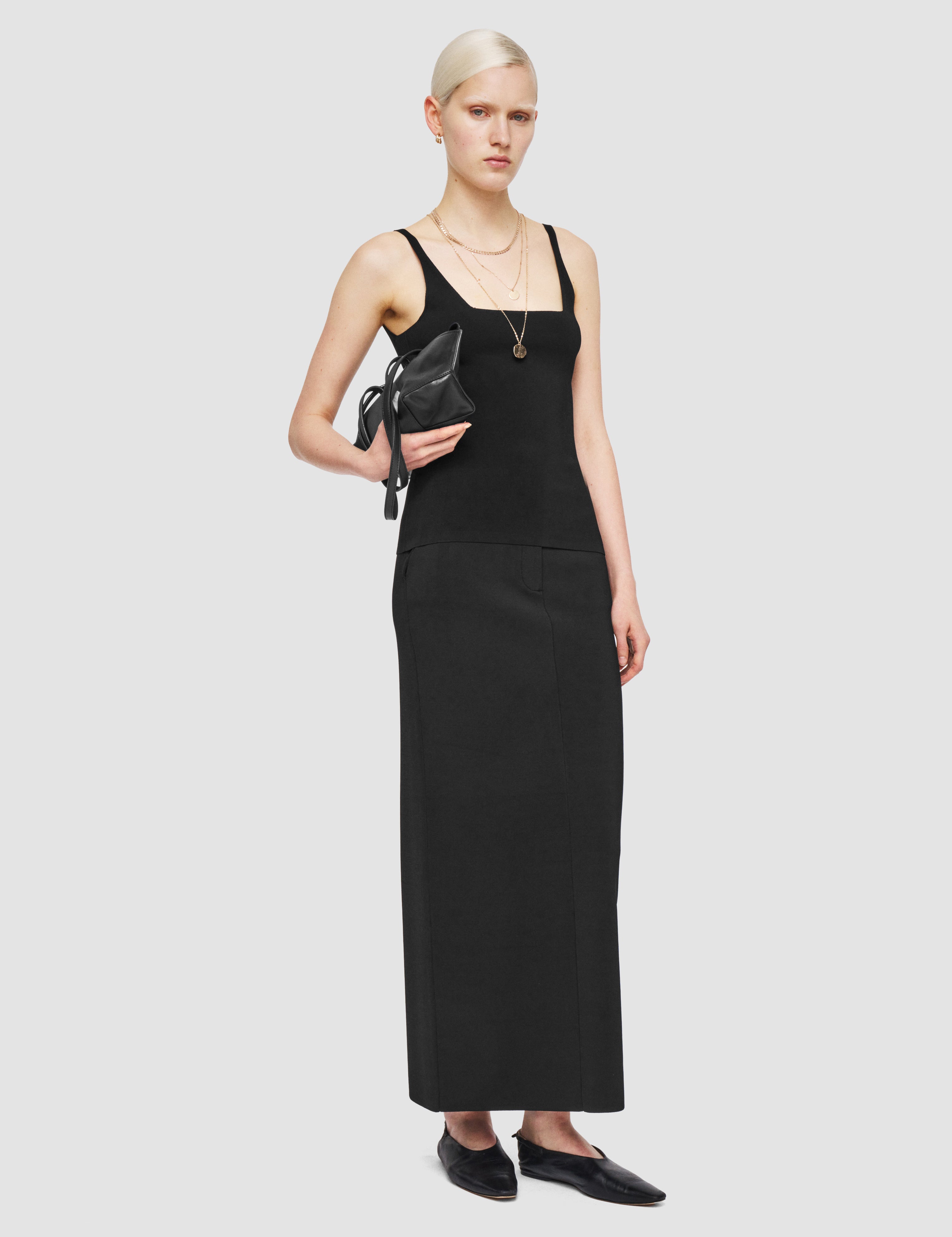 Black Milano Knit Stretch Vest Top - Joseph
