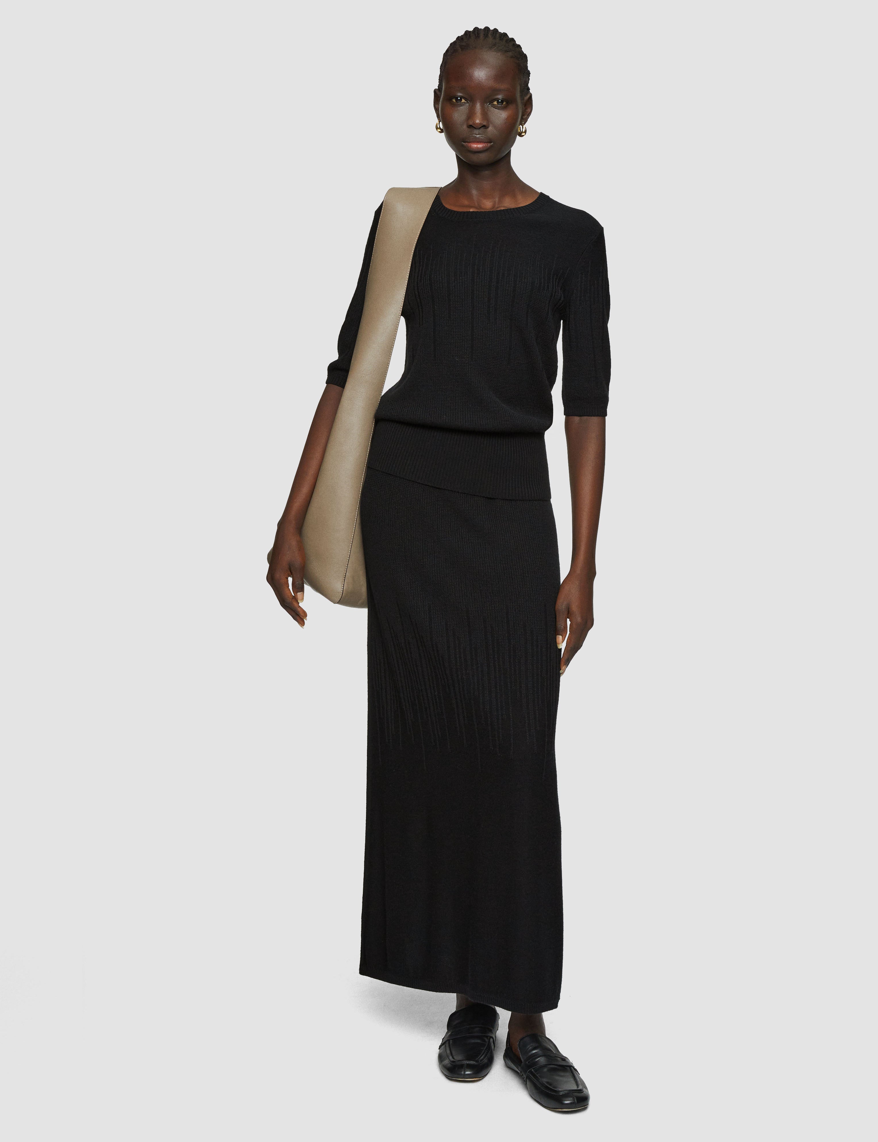 Black Gradient Stitch Skirt - Joseph