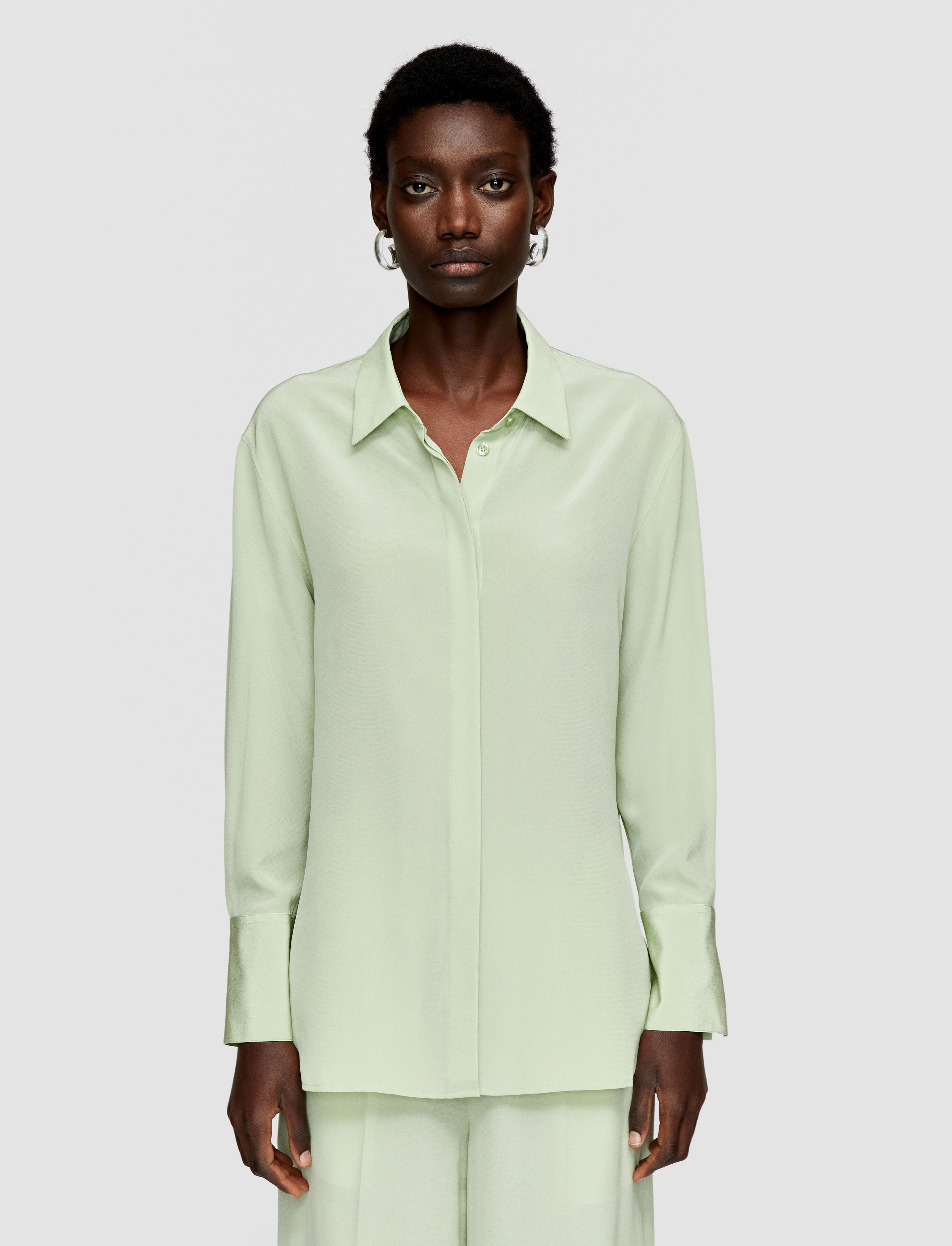 green-bold-crepe-de-soie-silk-blouse-JOSEPH