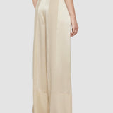 Beige Corto Shiny Matte Satin Trousers - Joseph