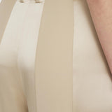 Beige Corto Shiny Matte Satin Trousers - Joseph