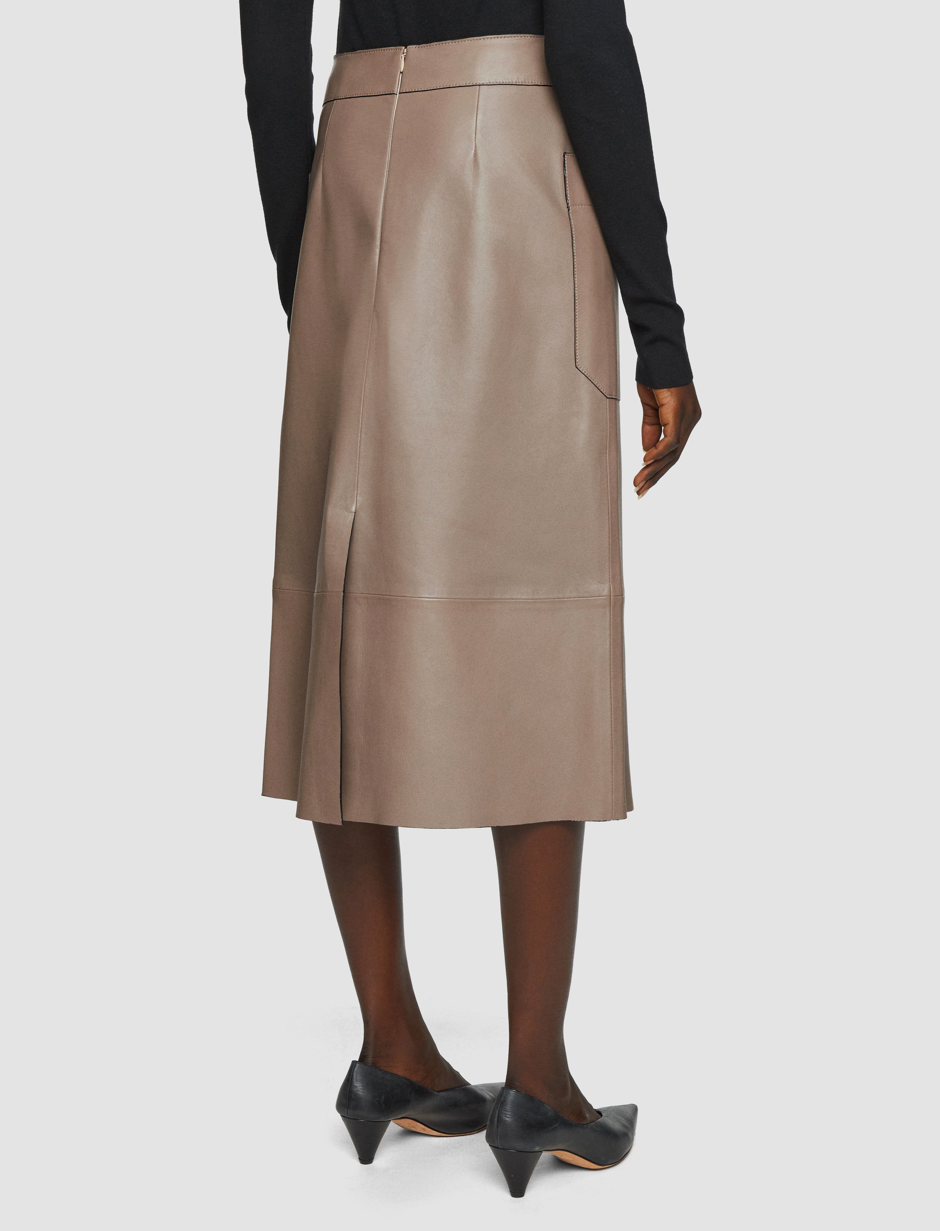 gris-jupe-blomfield-en-cuir-nappa-JOSEPH