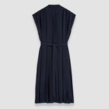 Blue Davidge Airy Plissé Dress - Joseph