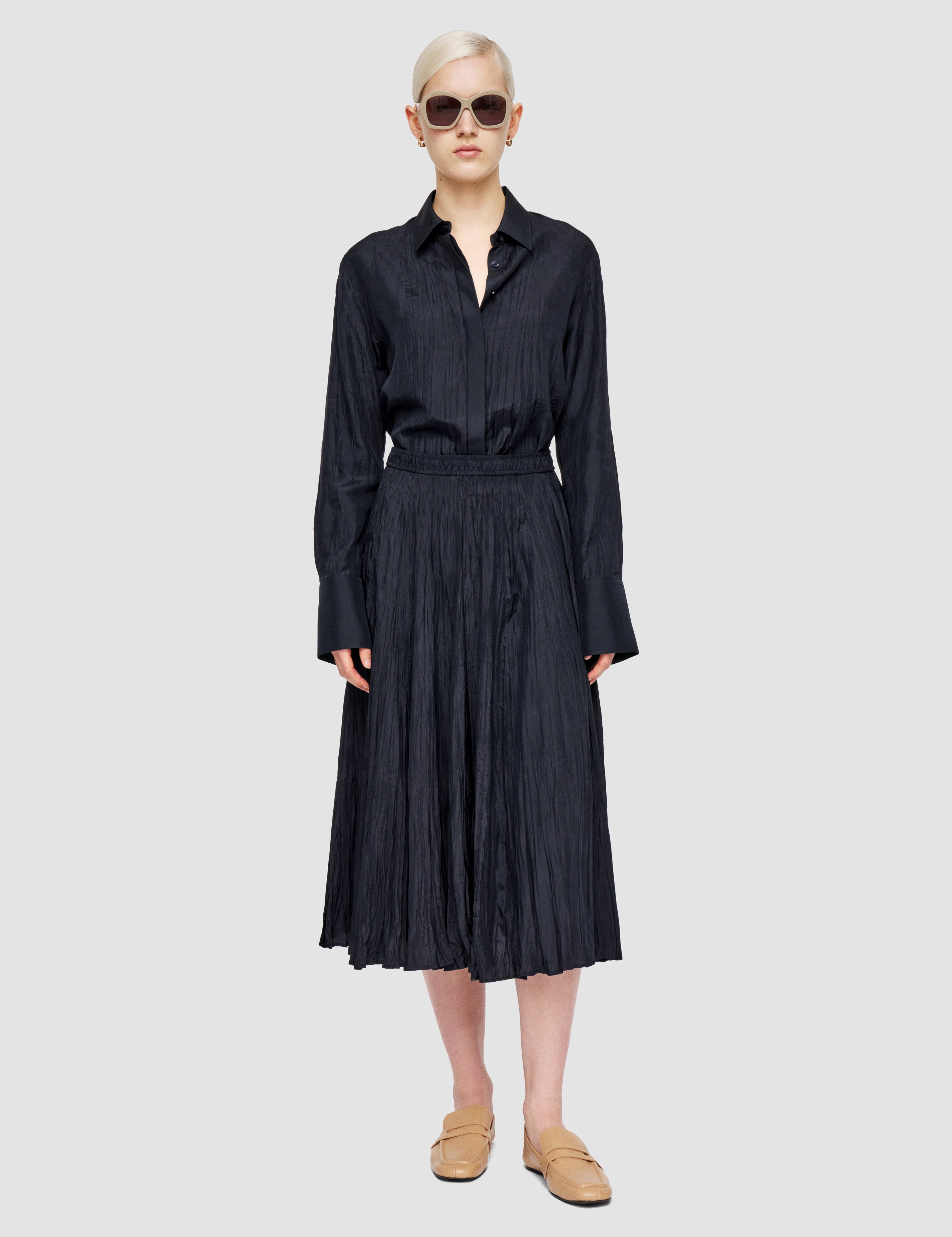 Blue Sully Habotai Silk Skirt - Joseph